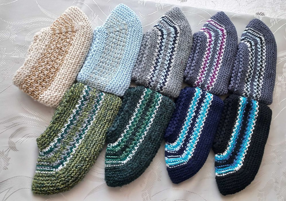 Домашно плетени терлици мъжки размери