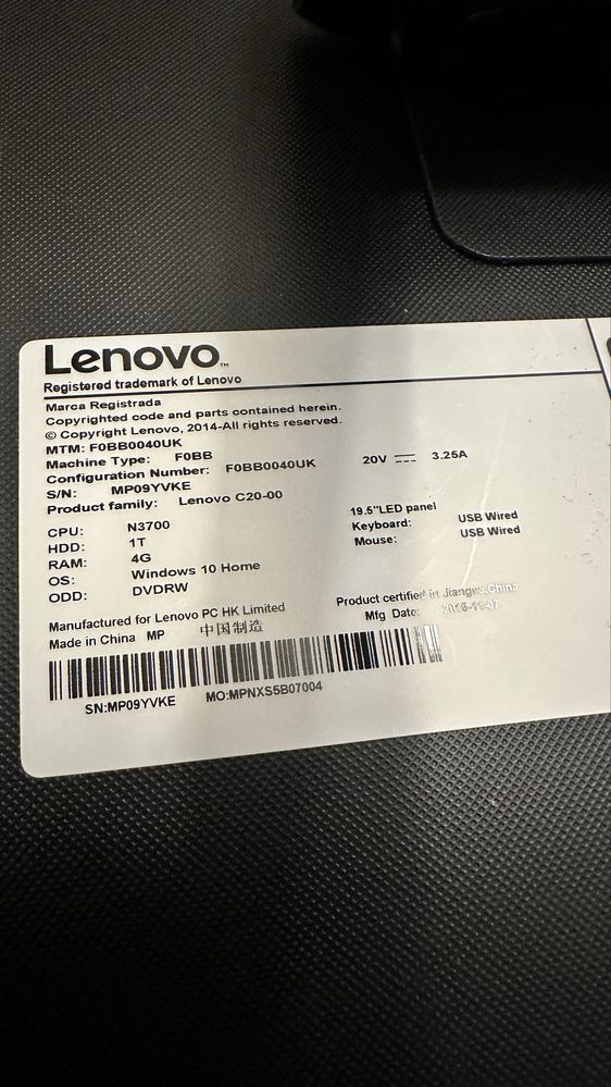PC Lenovo pentru piese