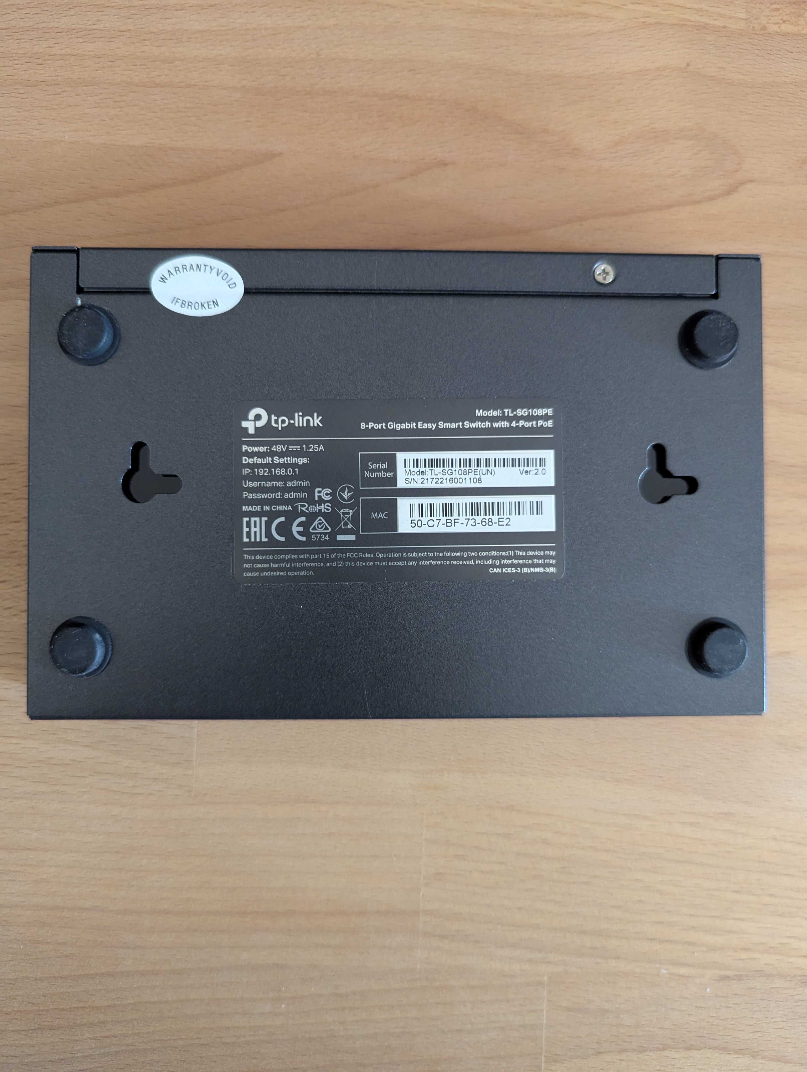 Суич TP-Link TL-SG108PE 8 ports, 1Gb, PoE