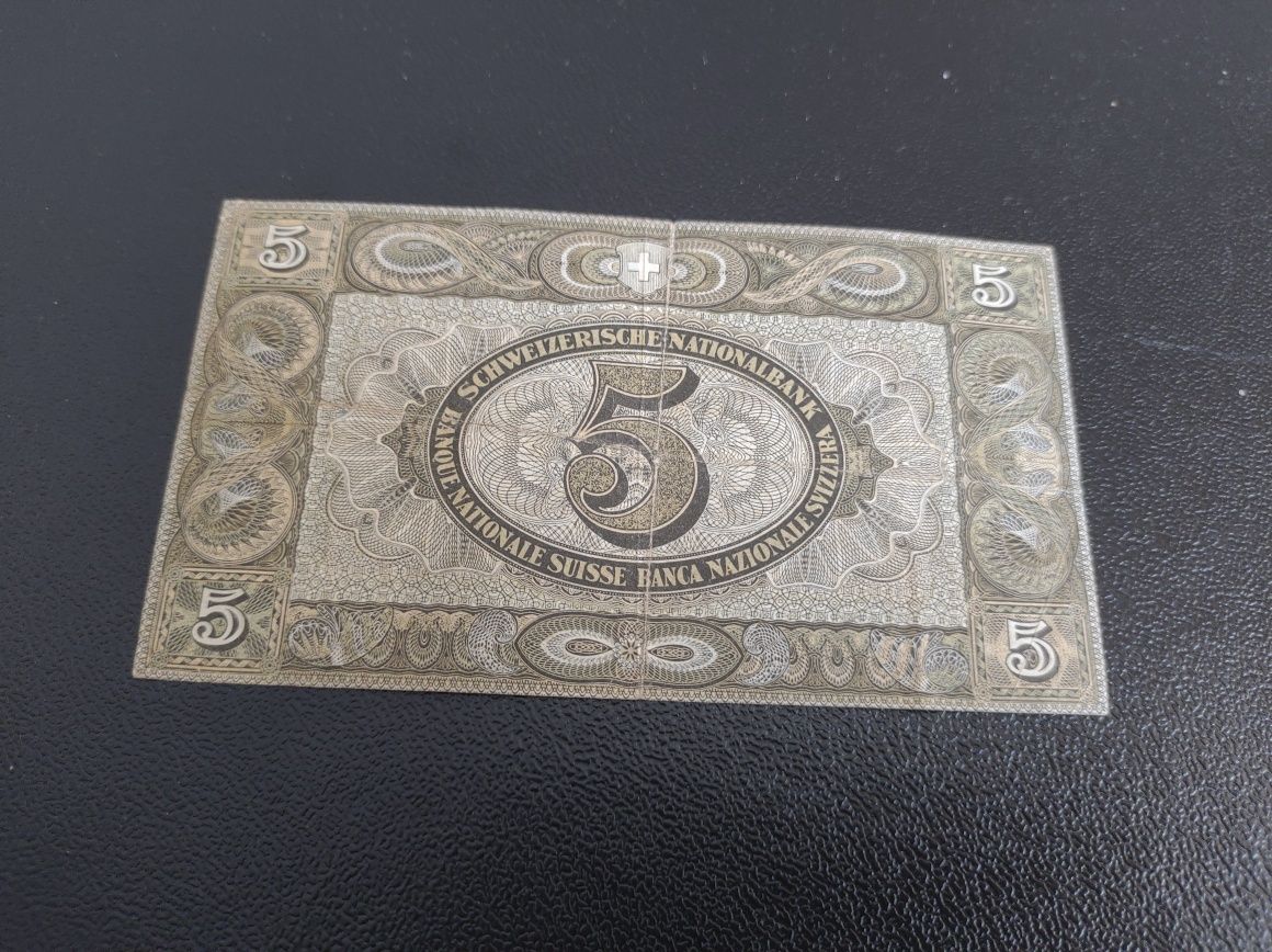 Bancnota 5 francs 1951 Elveția