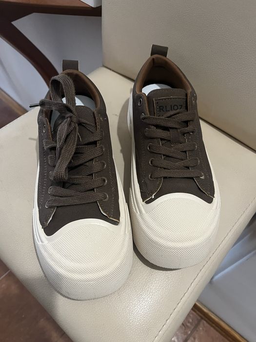 Кафеви гуменки, Adidas Gazelle, ест. Кожа обувки