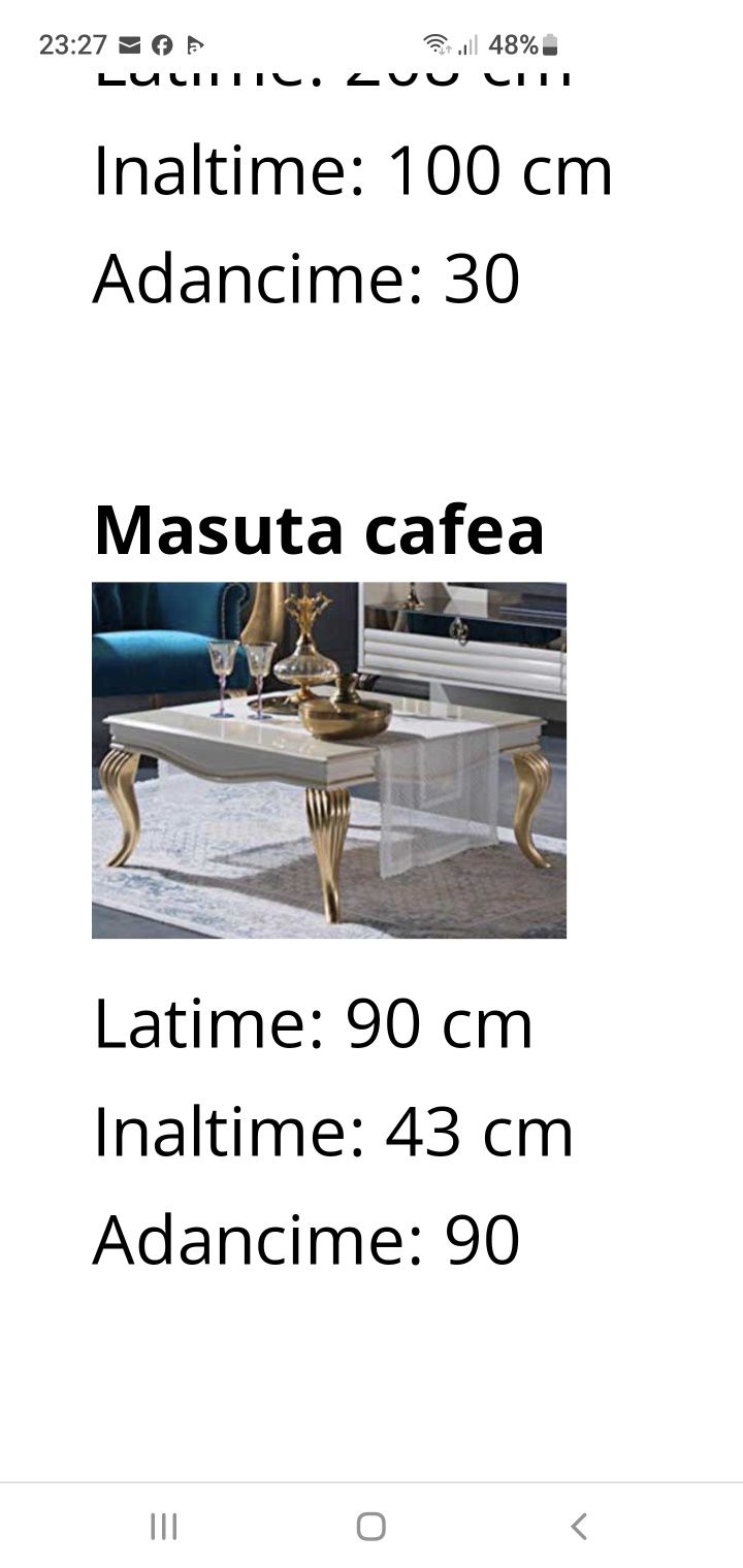 Masuta de cafea stil baroc