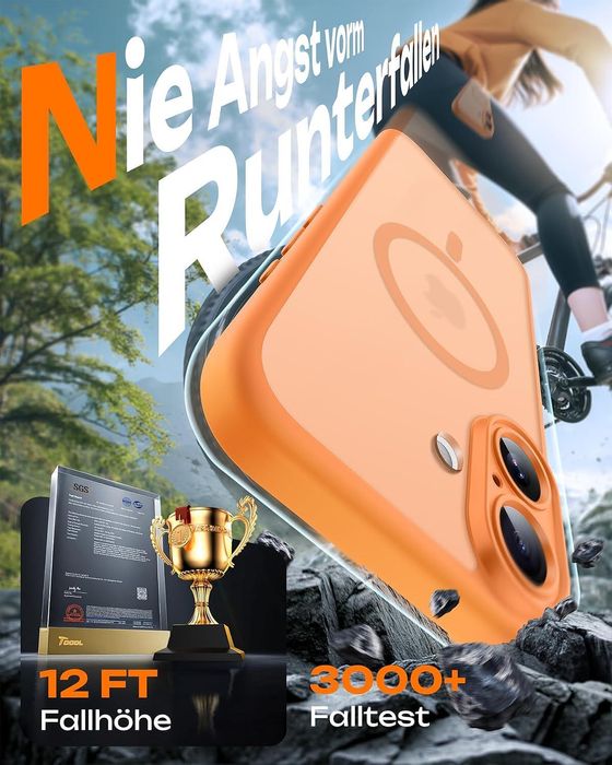 Матов magsafe кейс за apple iphone 17 - оранжев