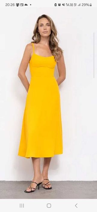 Желтое платье, бренда Emka в размере 48