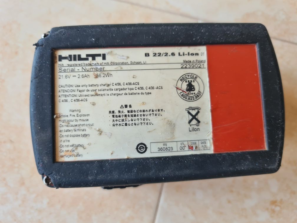 Hilti B22-170/22V/8Ah nuron, B36/5,2 Ah , B22/2,6 Ah