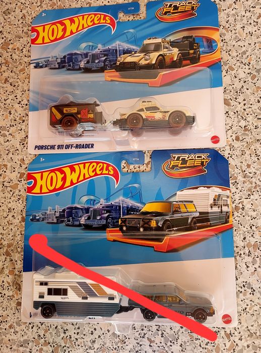 Macheta Porsche+rulota travel-Hotwheels-masinuta+remorca-jucarii metal