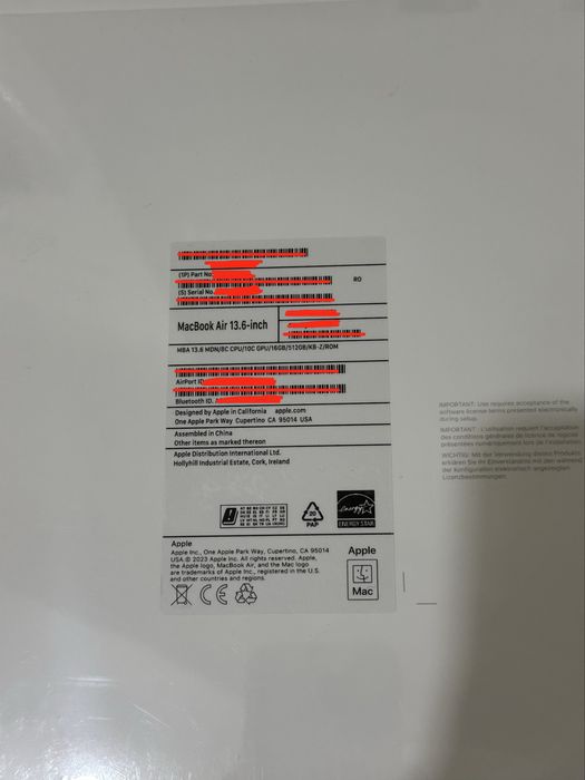 Vand laptop Apple Sigilat Macbook Air 13” /M2/16RAM/512GB