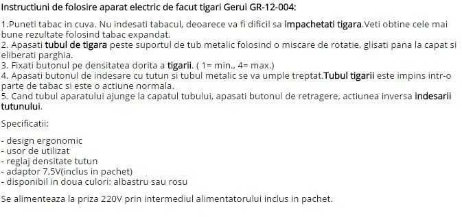 Aparat Electric De Facut Tigari Injector Pentru Injectat Gerui 002