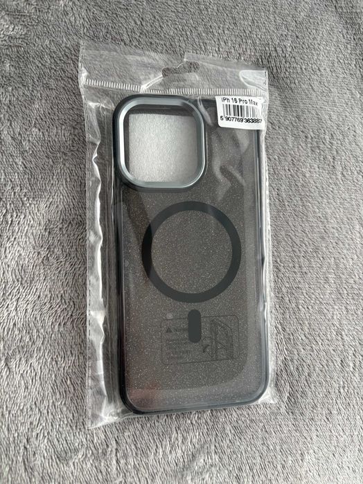 Husa Neagra cu sclipici - TPU - iPhone 16 Pro Max - MagSafe