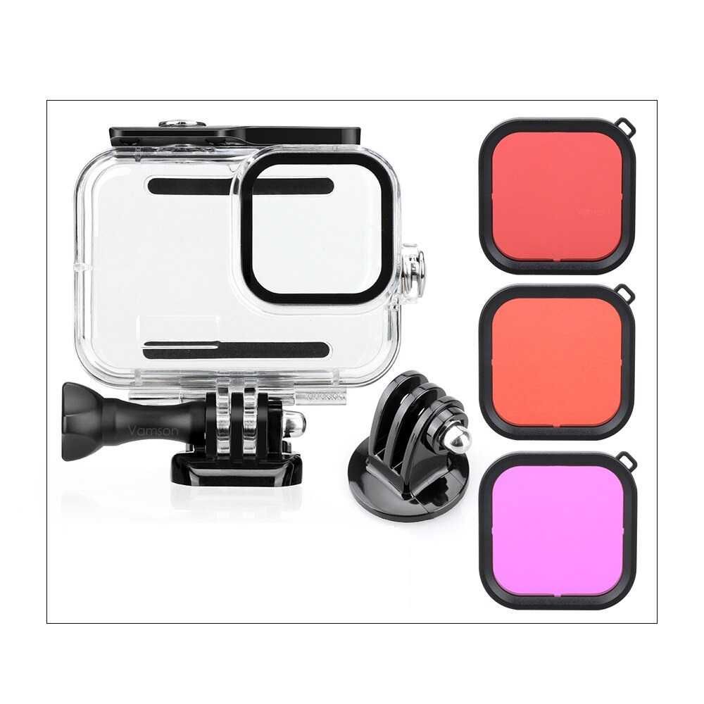 Set accesorii GoPro Hero 9, 10, 11, 12 carcasa subacvatica husa folie