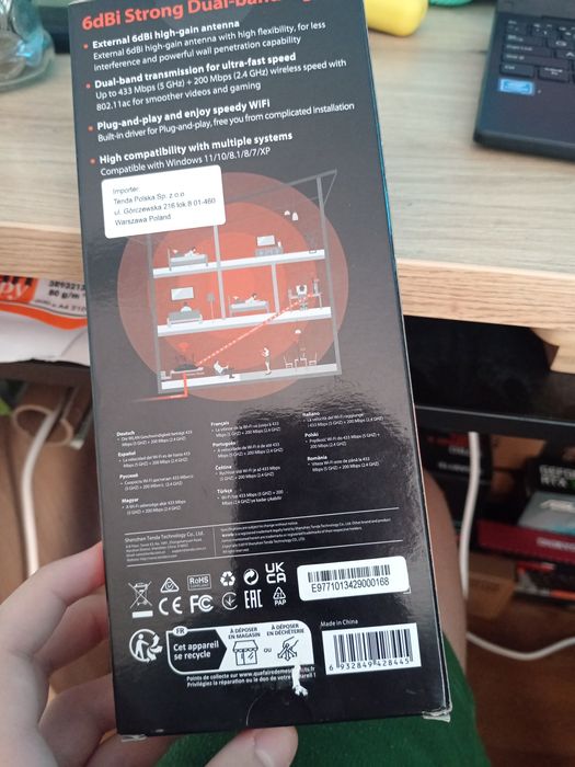 Adaptor wifi Tenda WIFI6 cu antenă