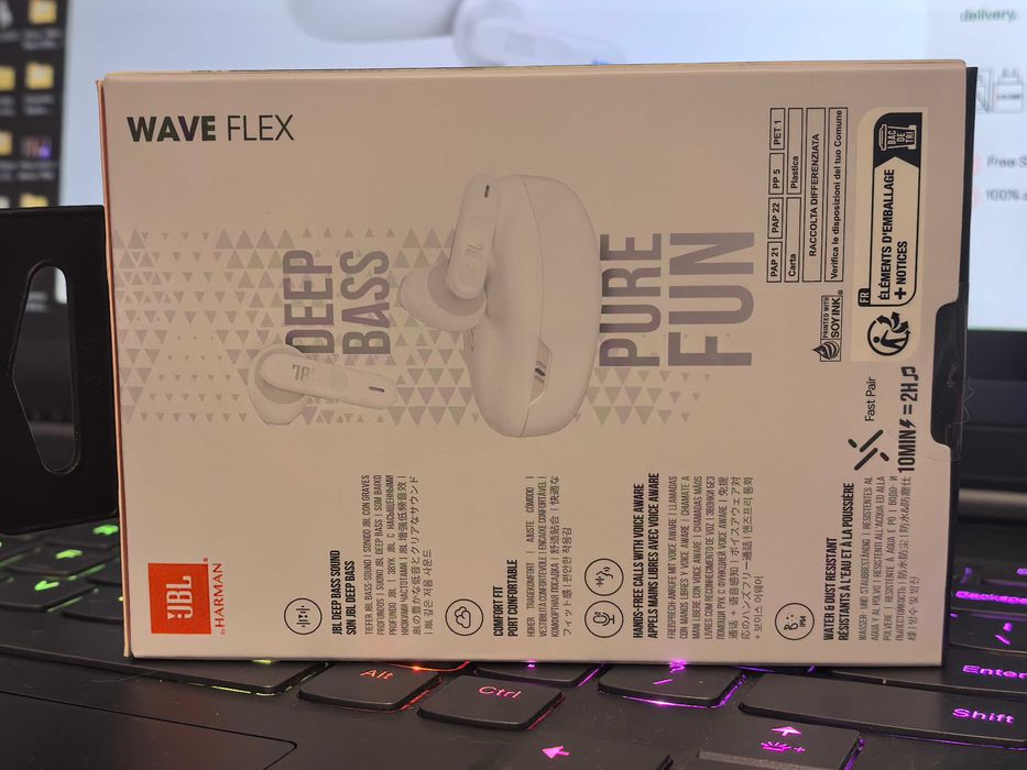 Caști audio in-ear JBL Wave Flex, True Wireless, Bluetooth, Deep Bass