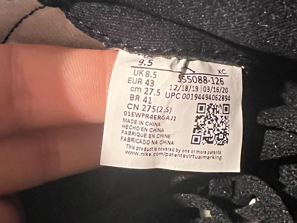 Air Jordan 1 Retro High Light Smoke Grey 43