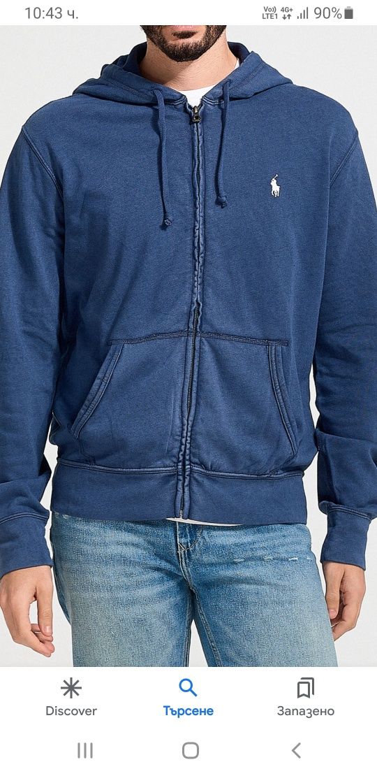 POLO Ralph Lauren Washed Full Zip  L / XL НОВО! ОРИГИНАЛ! Мъжки Суичър