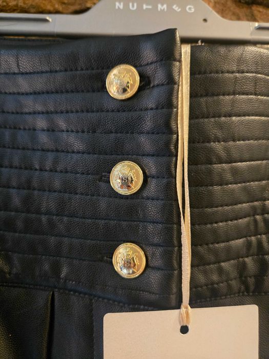 Кожен панталон Silence с висока талия / Нов