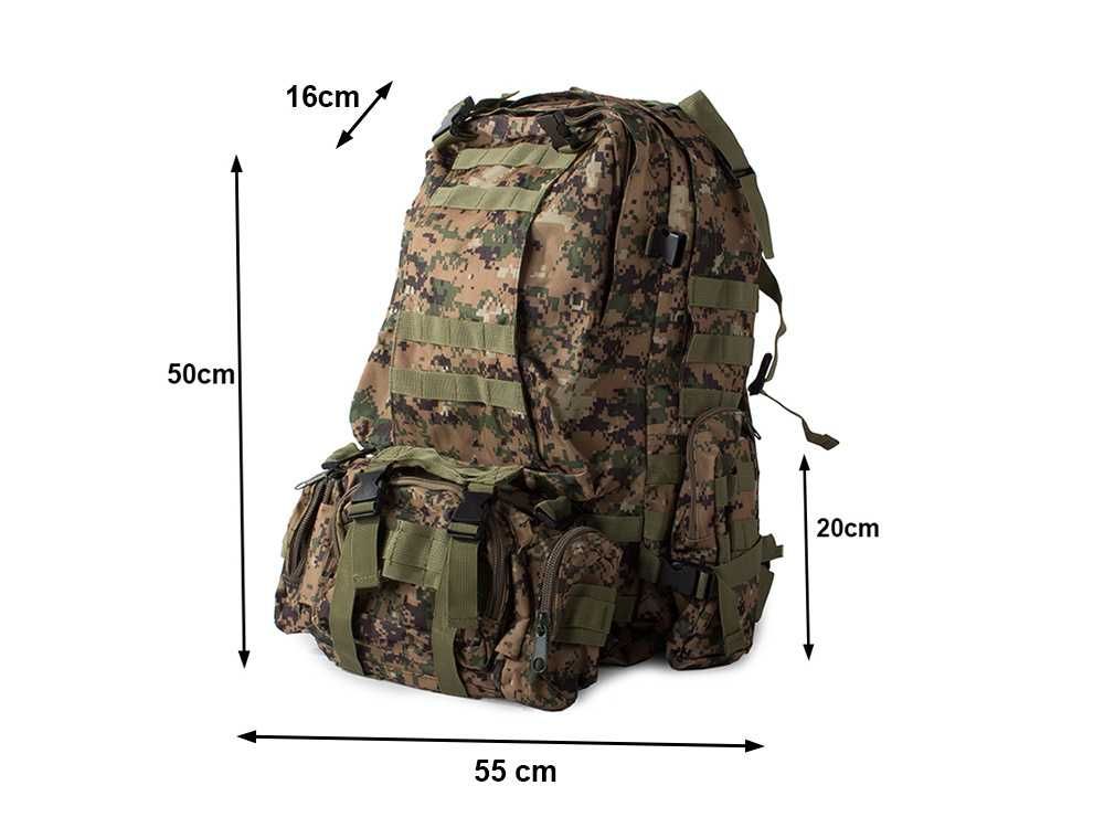 Rucsac tactic militar 48.5L impermeabil sistem MOLLE borseta detasabil