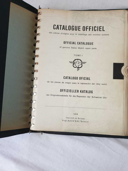 Catalogul oficial  pt. repararea si identificarea ceasurilor elvețiene