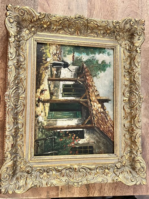 Tablou vechi în ulei pe pânză