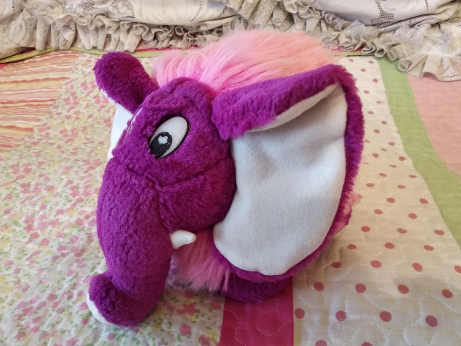 Мамонтенок, розовый слон. Мягкая игрушка