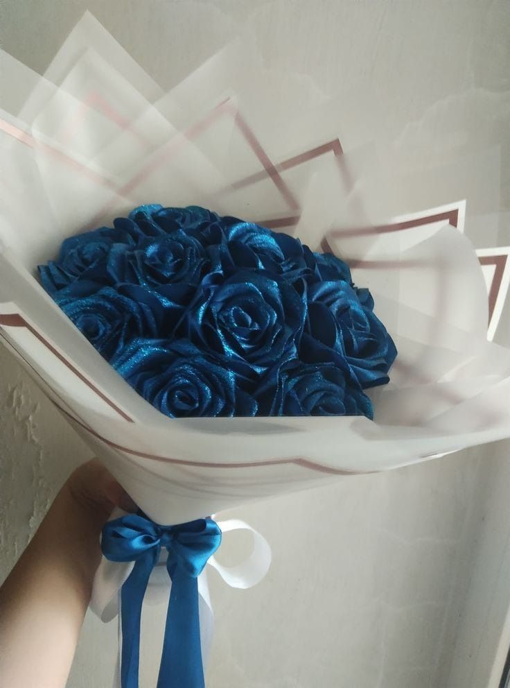 Букеты из атласных лент