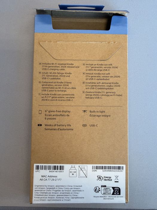 Amazon Kindle Gen 11 2024, 16GB Black