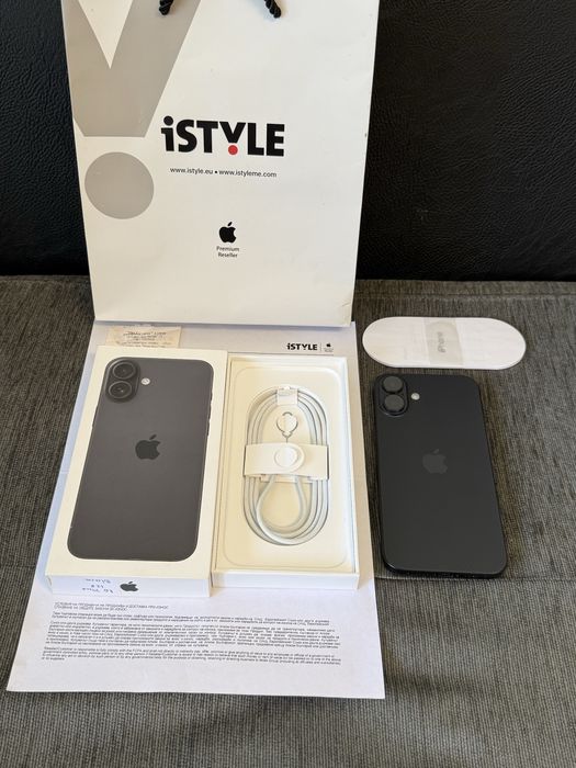 КАТО НОВ 128GB iPhone 16 Plus + iStyle Гаранция 2027г. Black