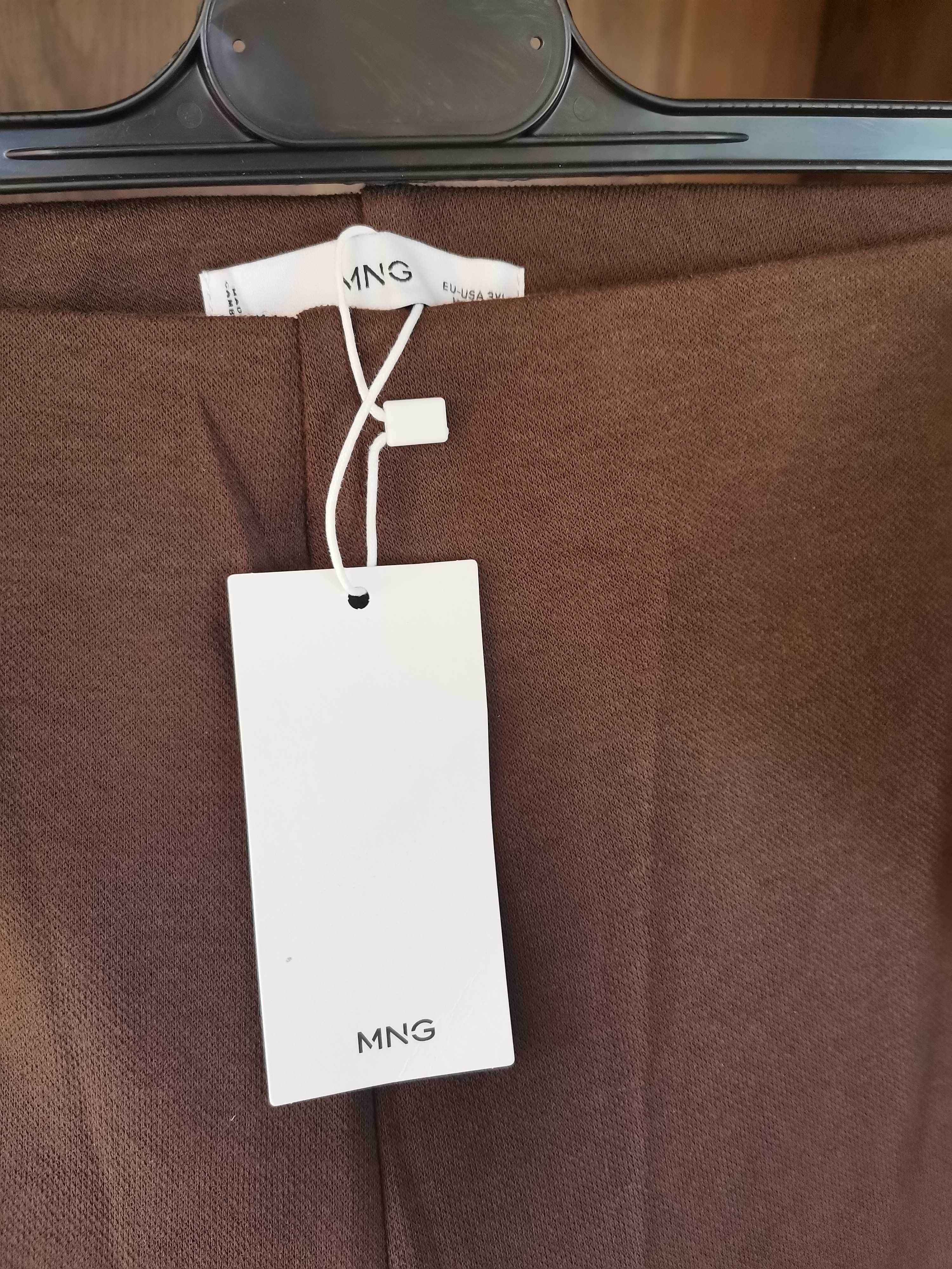 3 хл Панталони Mango, 2бр., кафяв и тъмносин, на ластик