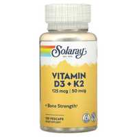 витамин Д3К2  5000 ME, Solaray,  120 капсул
