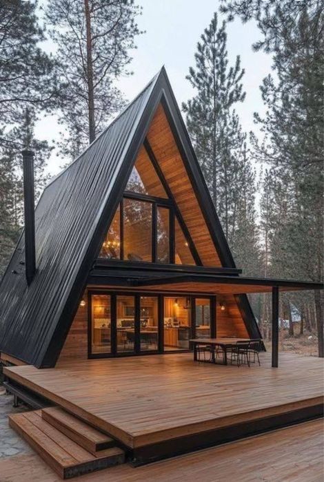 Cabane din lemn tip casa sau Aframe