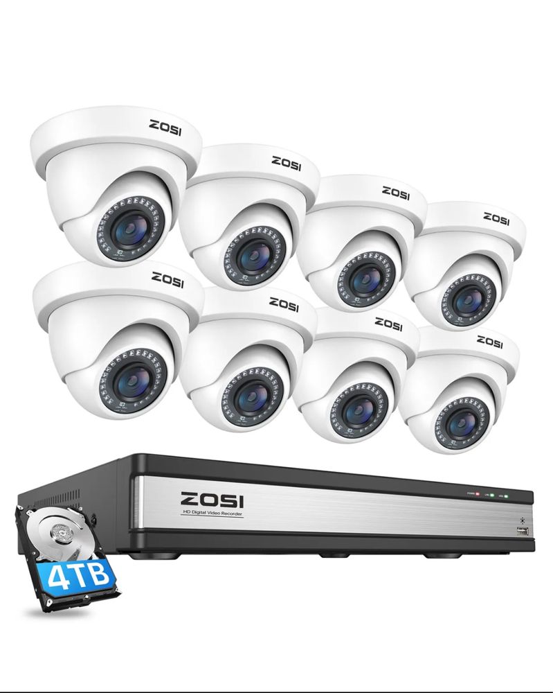 Zosi H.265+ Sistem DVR + 8 Camere securitate Indoor / Outdoor