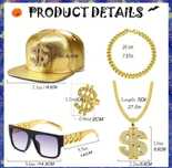 Set 5 Sapca Ochelari Soare Lant Bratara Inel Auriu Gold Argintiu Silve