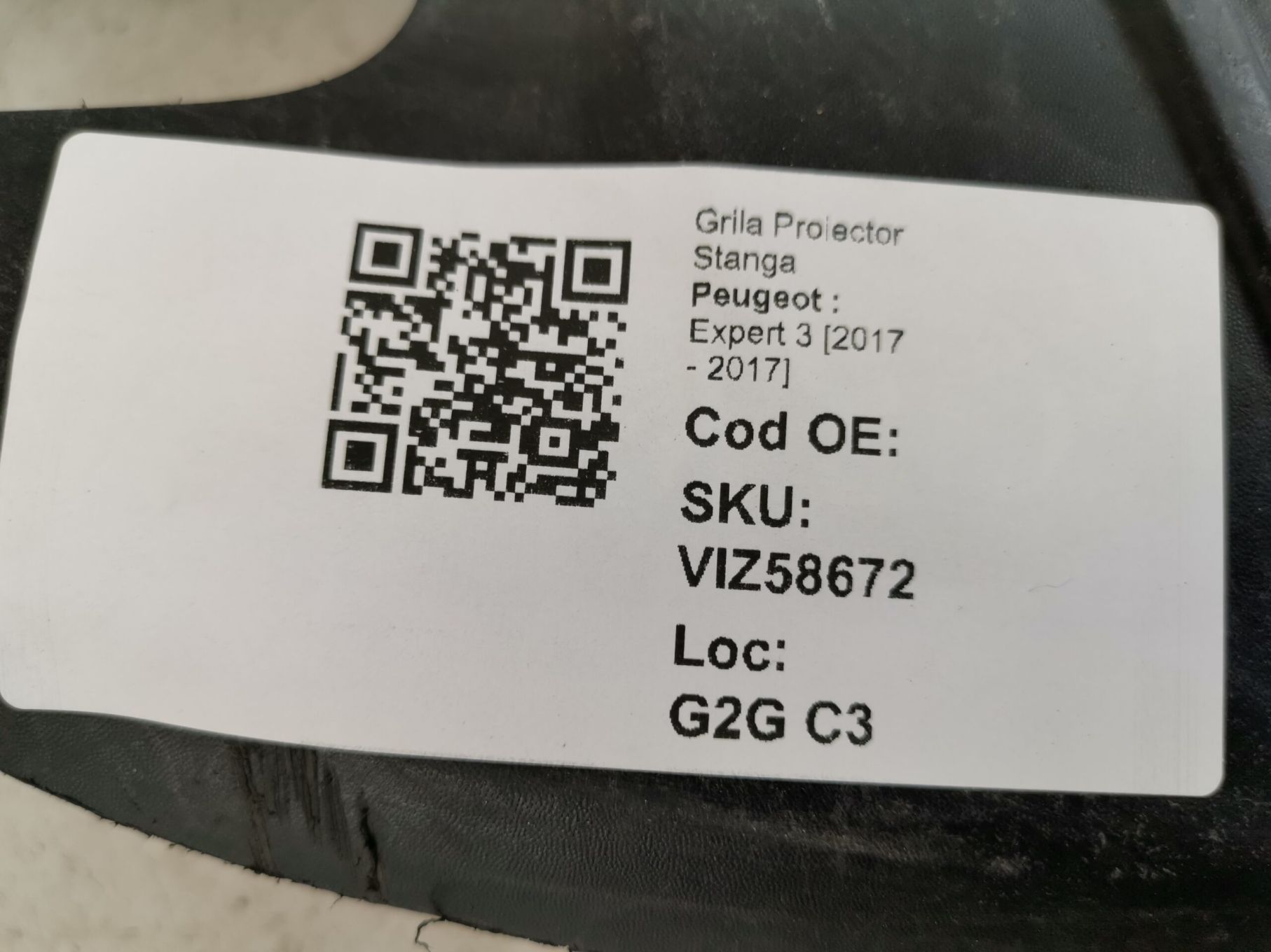 Grila Proiector Stanga Peugeot  Expert 3 [2017 - 2017] Original In Sta