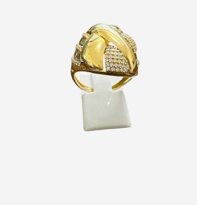 Inel dama cu pietre model impletit 14k bijuteriidinaur.ro