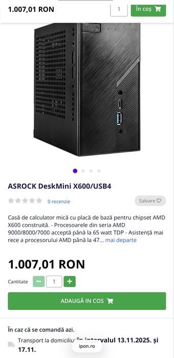 Super Mini Pc , AMD Ryzen 8500, 32 GB Ram Kingston, 1 TB Lexar, AsRock