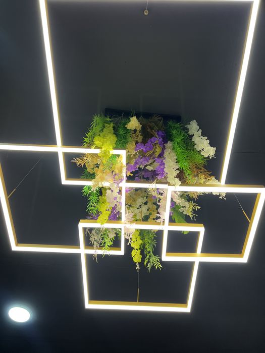 Люстра 4 диодный квадратный, декоротивный