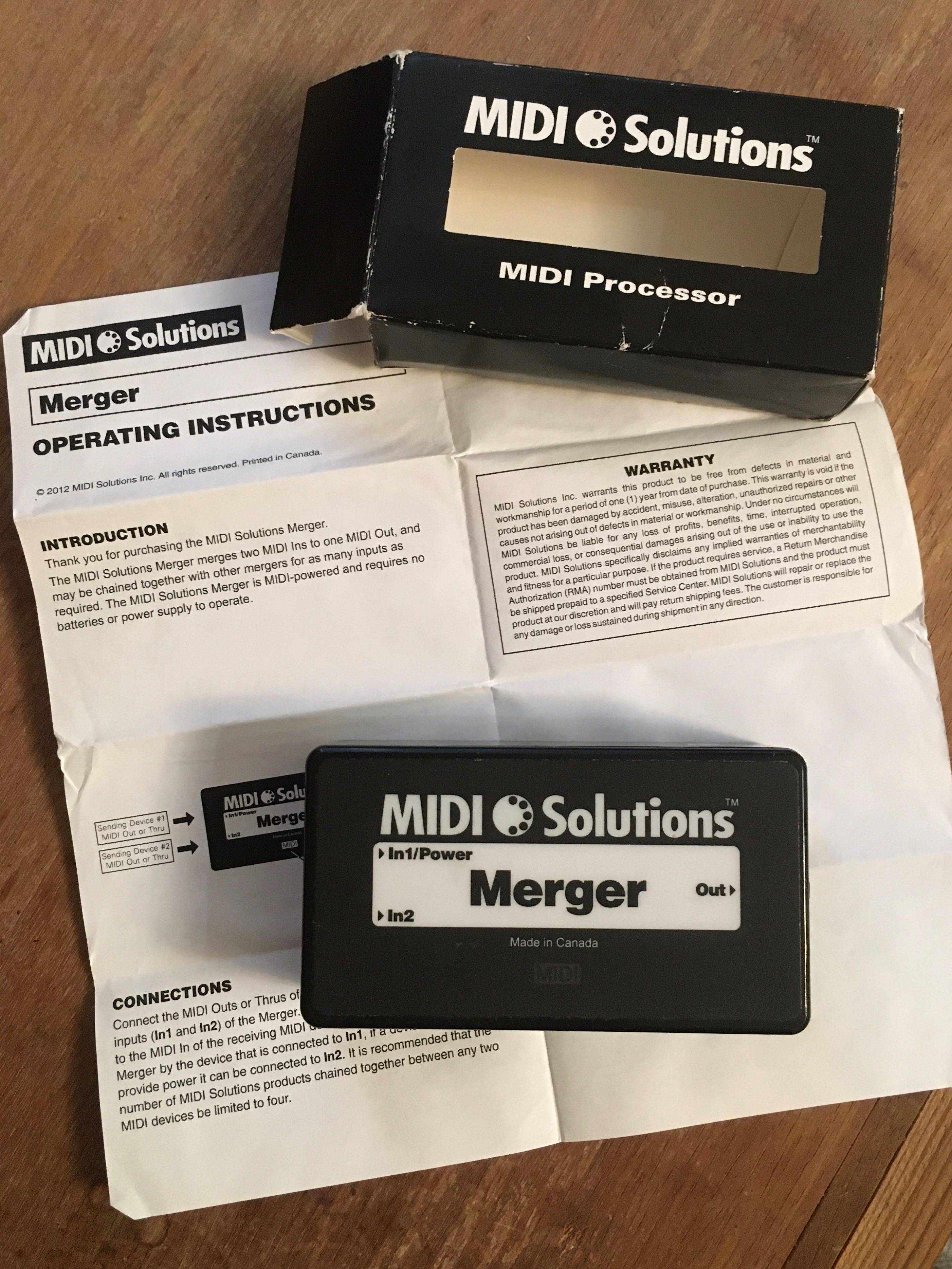 MIDI процессор смеситель (2 in - 1 out) MIDI Solutions Merger.