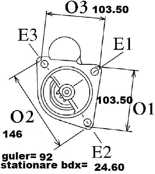 Electromotor buldoexcavator Case 580 F, G