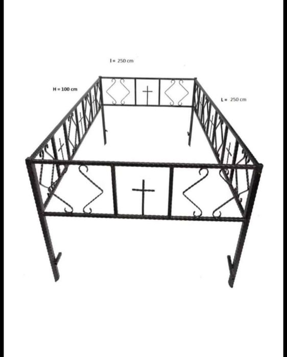 Pachet funerar cimitir din fier forjat, modular, 250X250
Preț 2000 ron