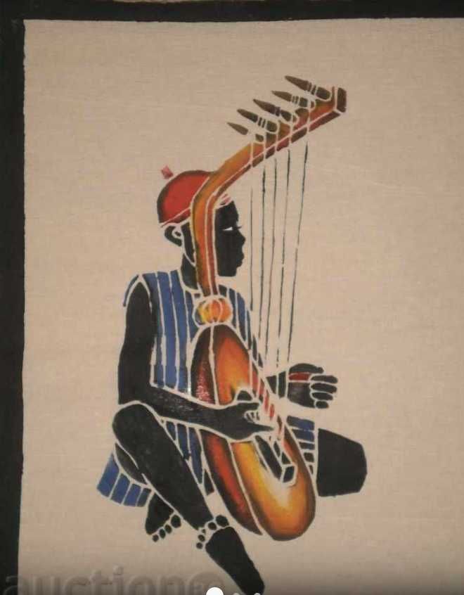 Музикант-картина в техника батик