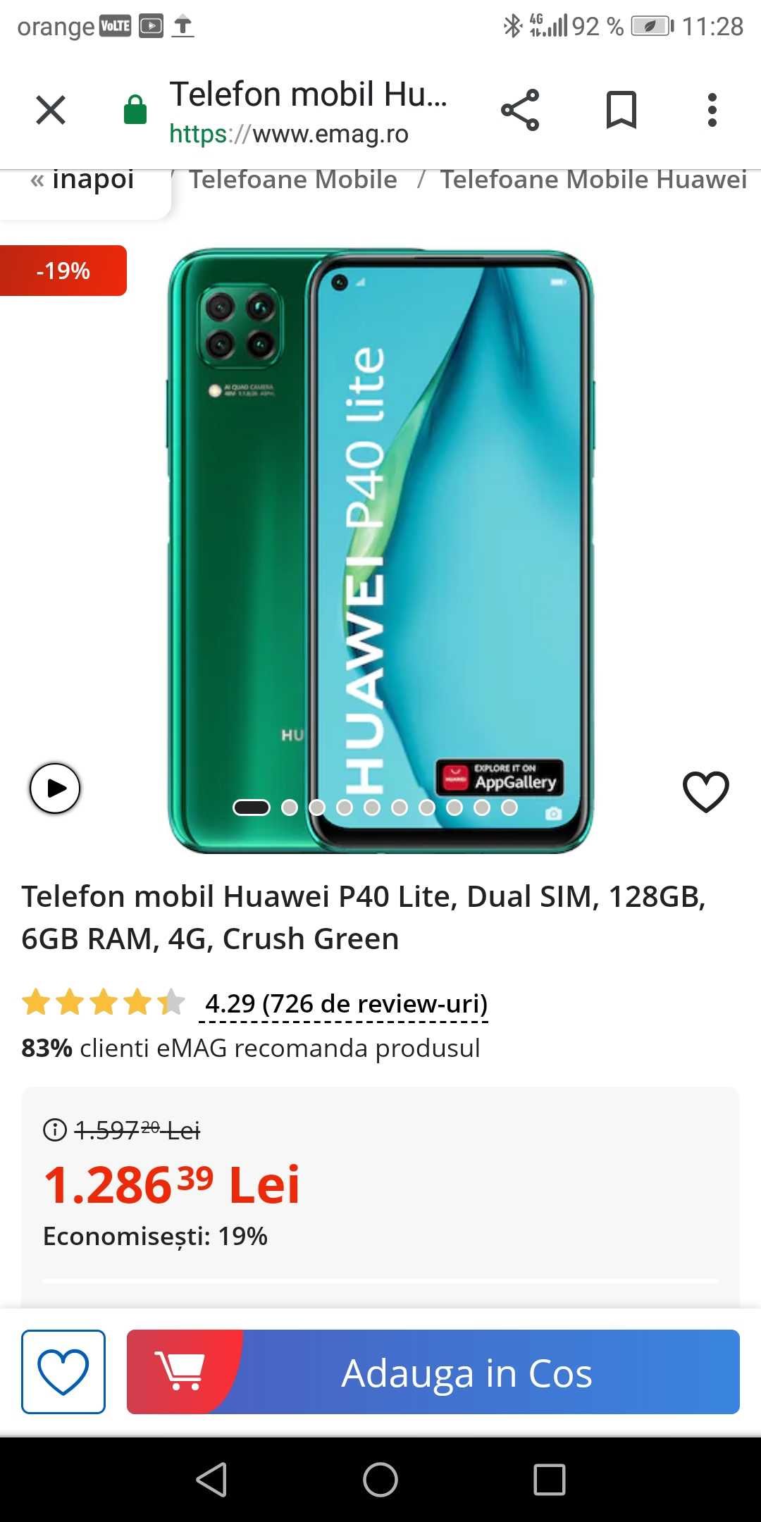 Vând HUAWEI P40 lite