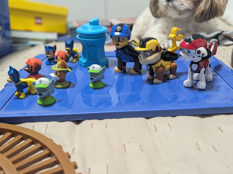 Голяма колекция Пес Патрул влак, кученца и играчки