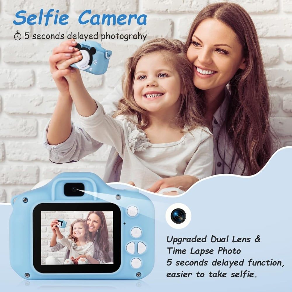 Aparat Foto Digital pentru Copii, HD 1080P, Display IPS