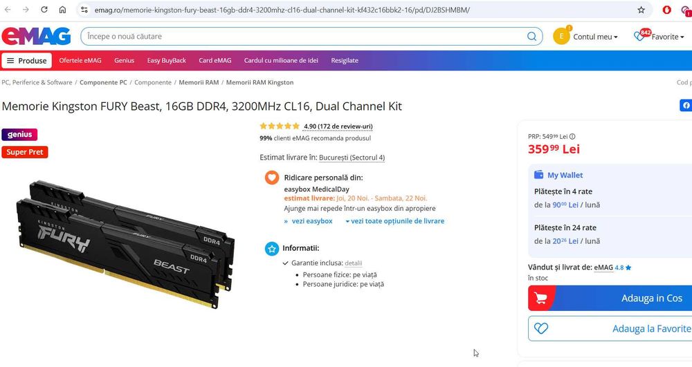Calculator / sistem PC gaming Ryzen 5 GeForce 1050 Ti OC DDR5 fara HDD