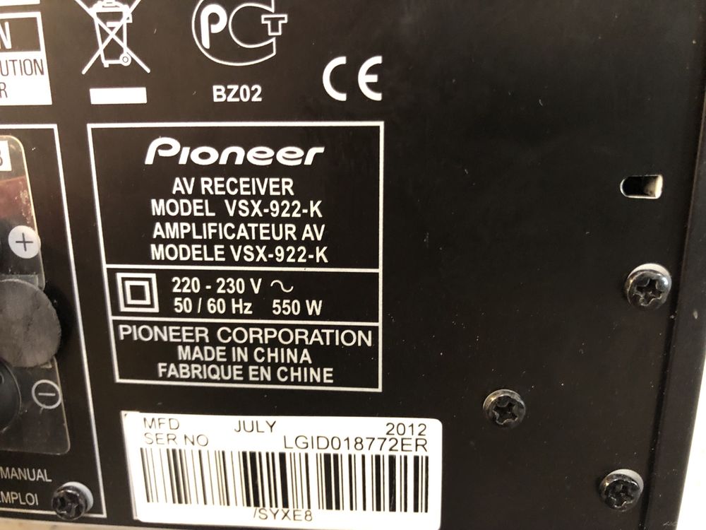 Pioneer VSX-922 resiver