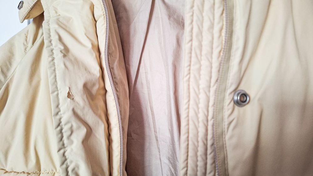 Дълго светло бежово пухено яке Minimum