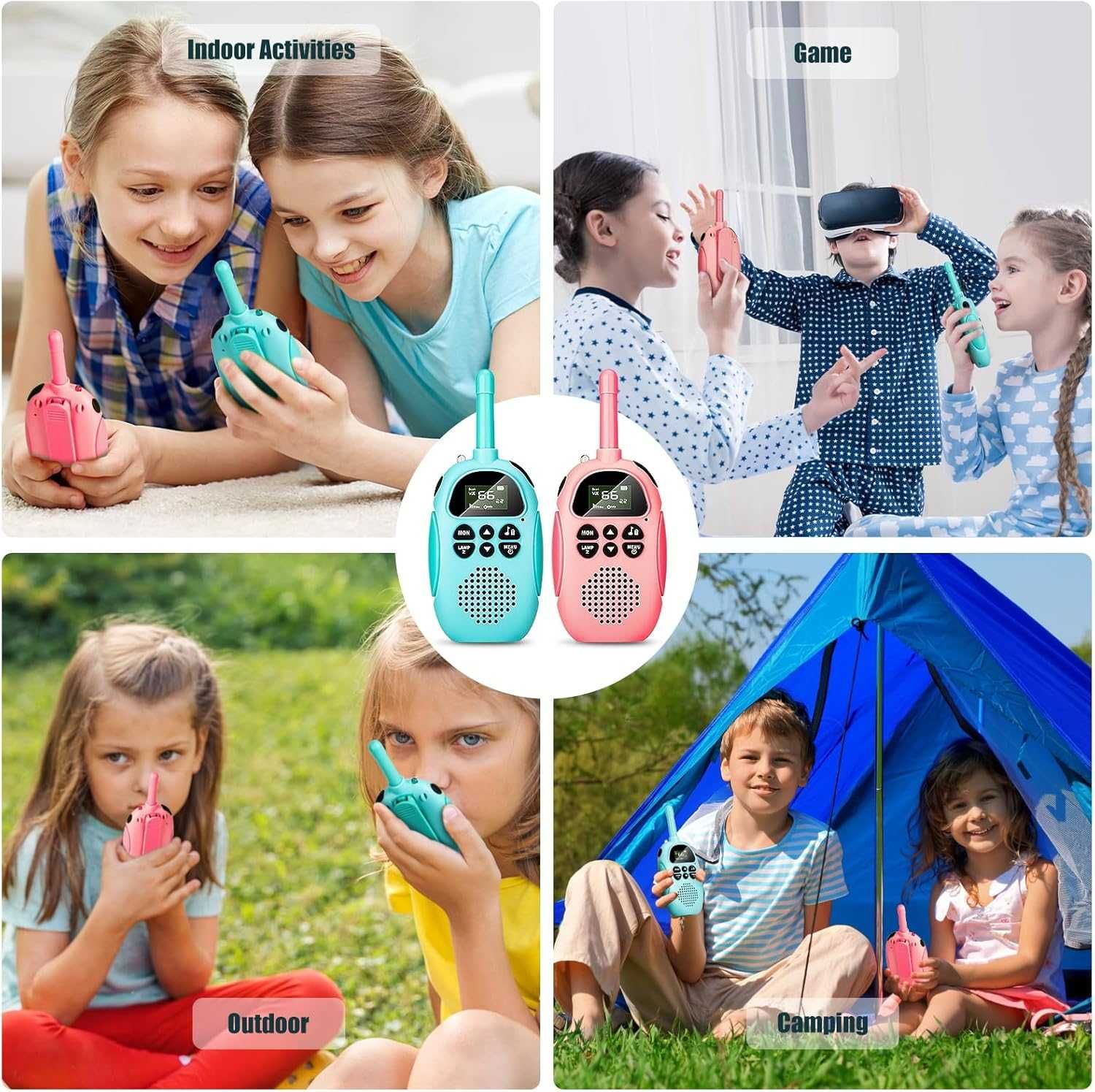 Детски уоки токита 2 бр с калъф, акумулаторни, обхват 5 км, 3+г