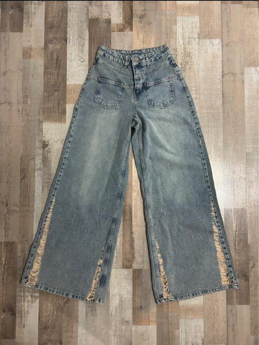 Blugi cu talie inalta wide leg