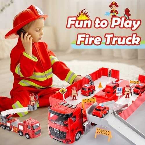 Нова Пожарна Играчка Комплект 7 Коли и Аксесоари за деца игра подарък