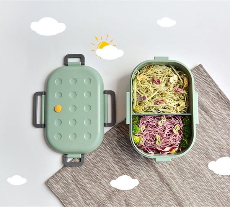 Кутия за храна, С отдушник, Вакуум вентил, С дръжка, 1.2л, Зелен