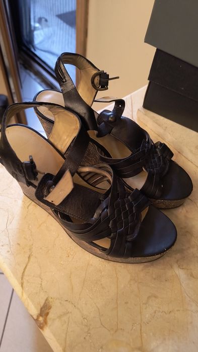 Sandale negre Nine West din piele naturala